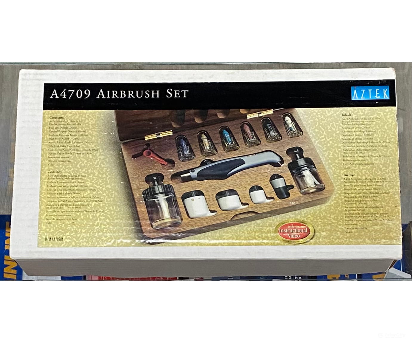 Aztek A4709 Airbrush Set in Wood Case New in Box Tools