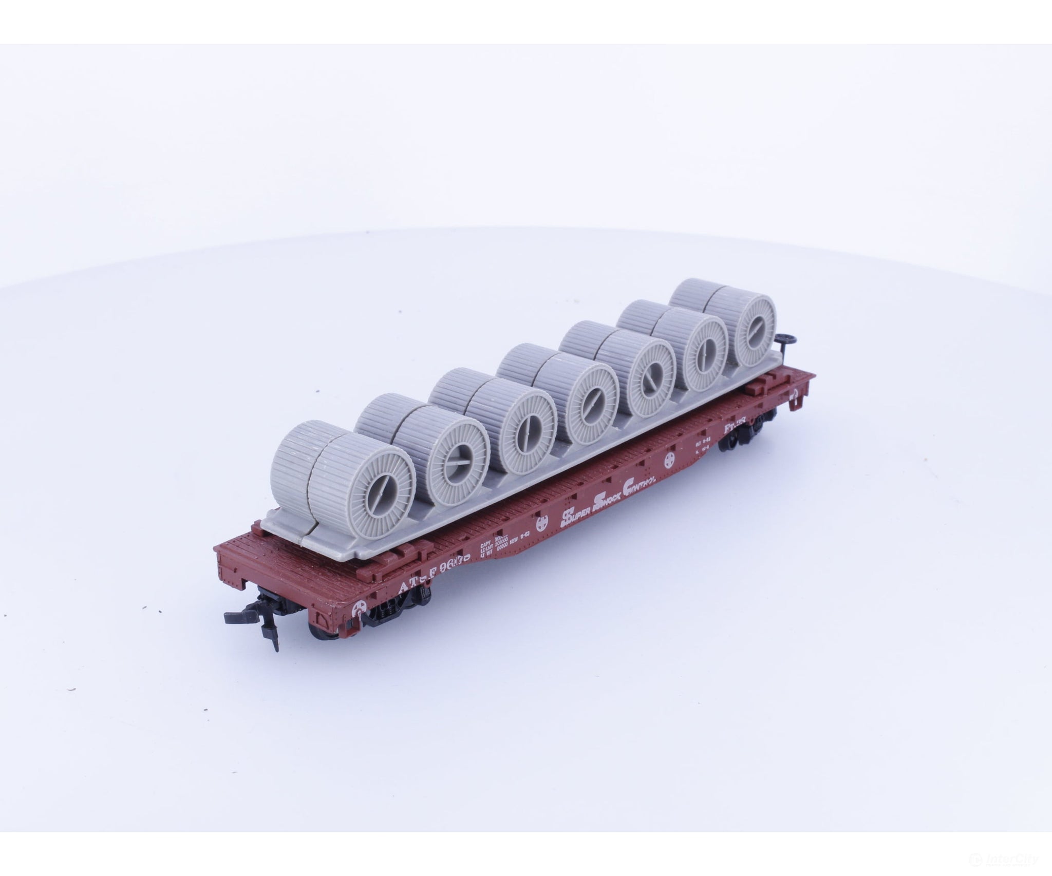 Bachmann 1199 HO 51’ Flat Car with Load Atchison Topeka and Santa Fe (ATSF) 96178 - Freight Cars