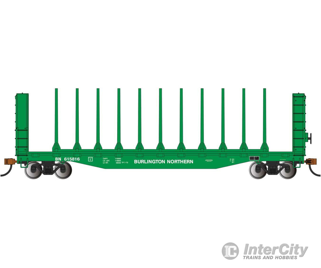 Bachmann 12903 52 Centerbeam Bulkhead Flatcar - Ready To Run -- Burlington Northern #615816 (Cascade