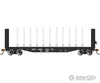 Bachmann 12904 52 Centerbeam Bulkhead Flatcar - Ready To Run -- Northern Pacific #67080 (Black)