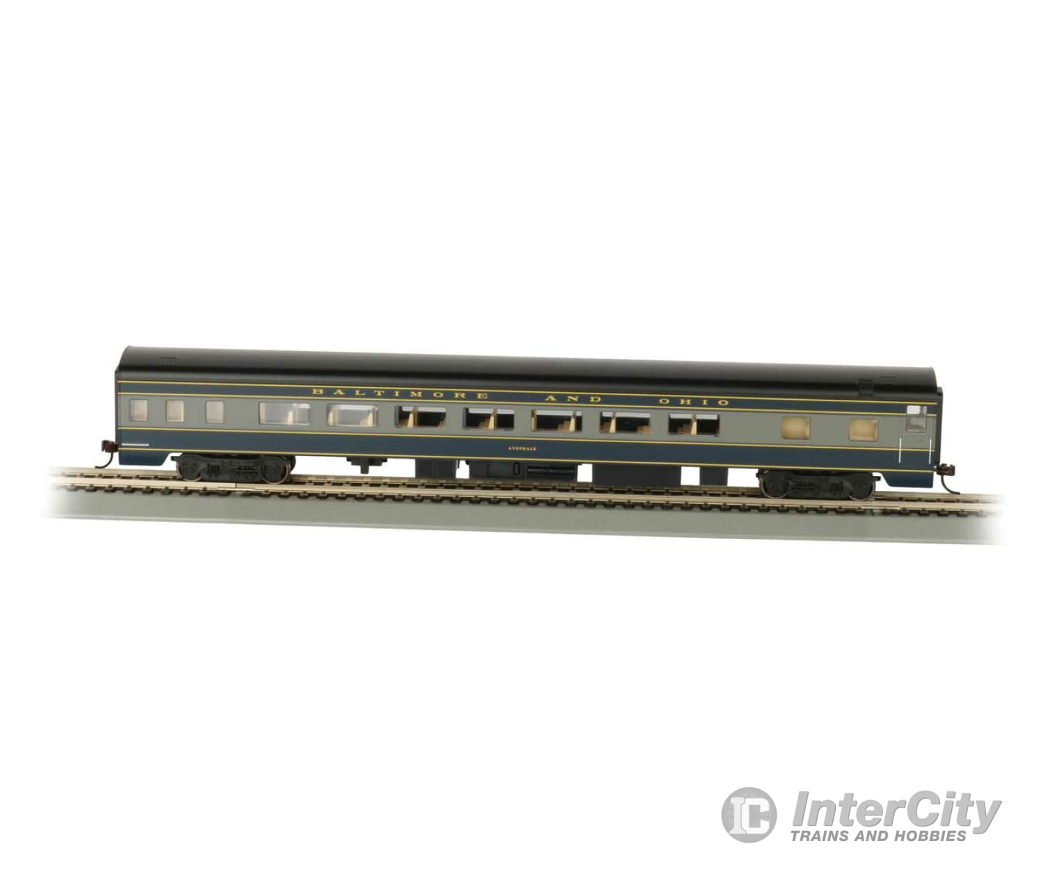 Bachmann 14203 85 Smooth-Side Coach W/Lights - Ready To Run -- Baltimore & Ohio Passenger Cars