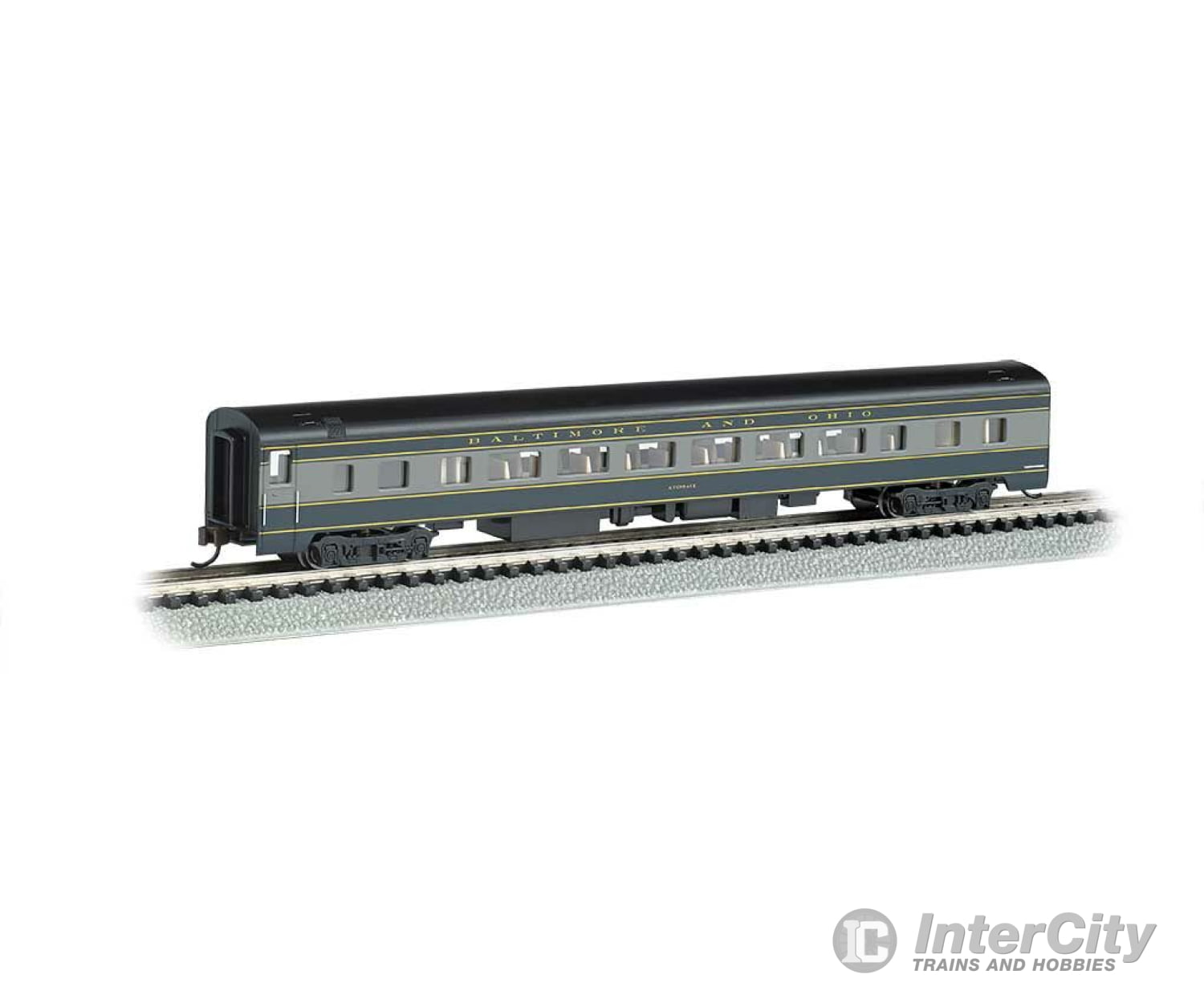 Bachmann 14253 85 Smooth-Side Coach W/Lighting - Ready To Run -- Baltimore & Ohio (Blue Gray Black)