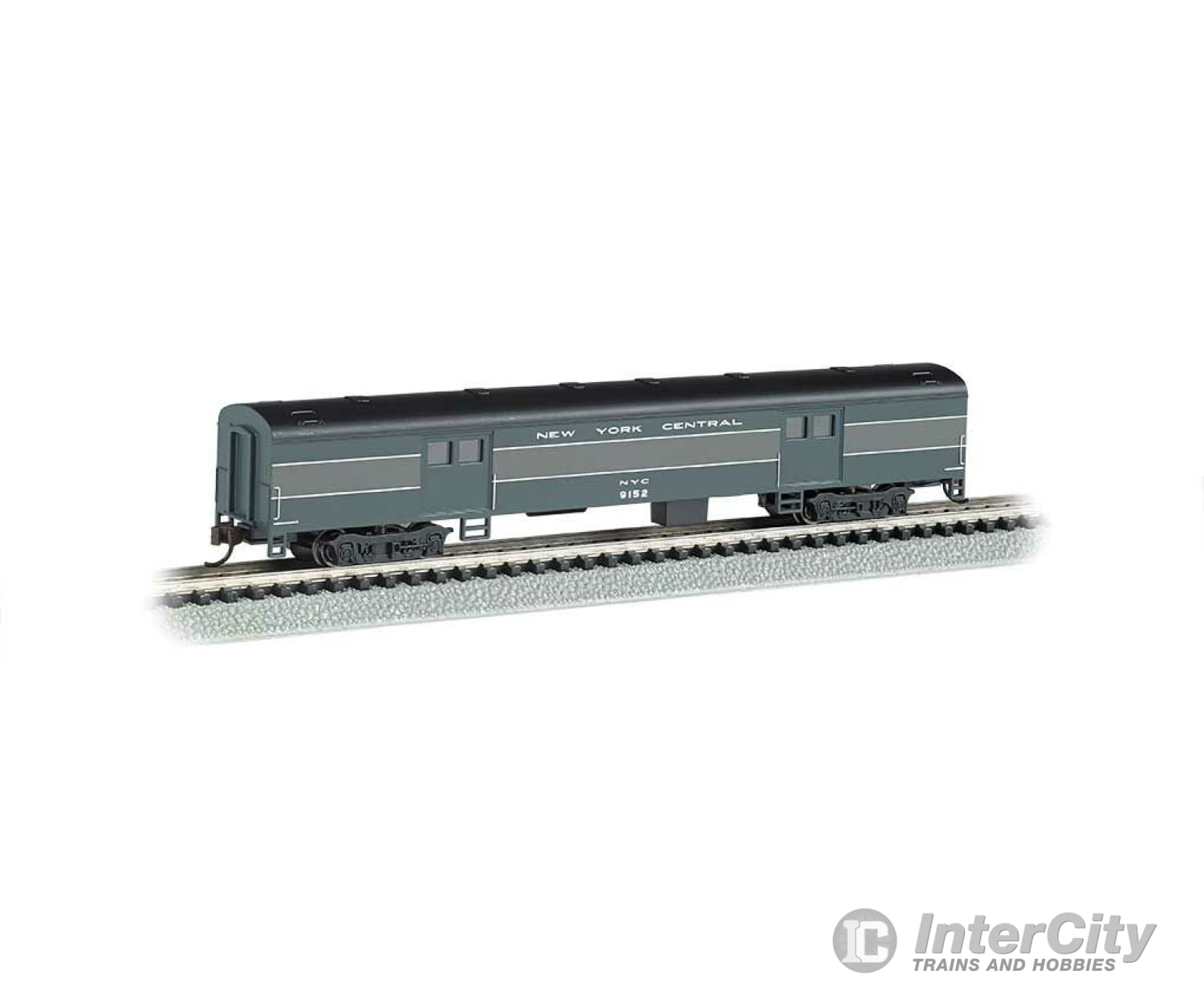 Bachmann 14455 72 Smooth-Side Baggage Car - Ready To Run -- New York Central (2-Tone Gray) Passenger