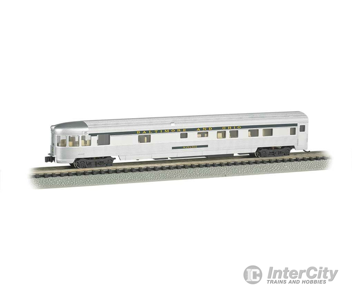 Bachmann 14553 85 Fluted-Side Observation W/Lights - Ready To Run -- Baltimore & Ohio Passenger Cars