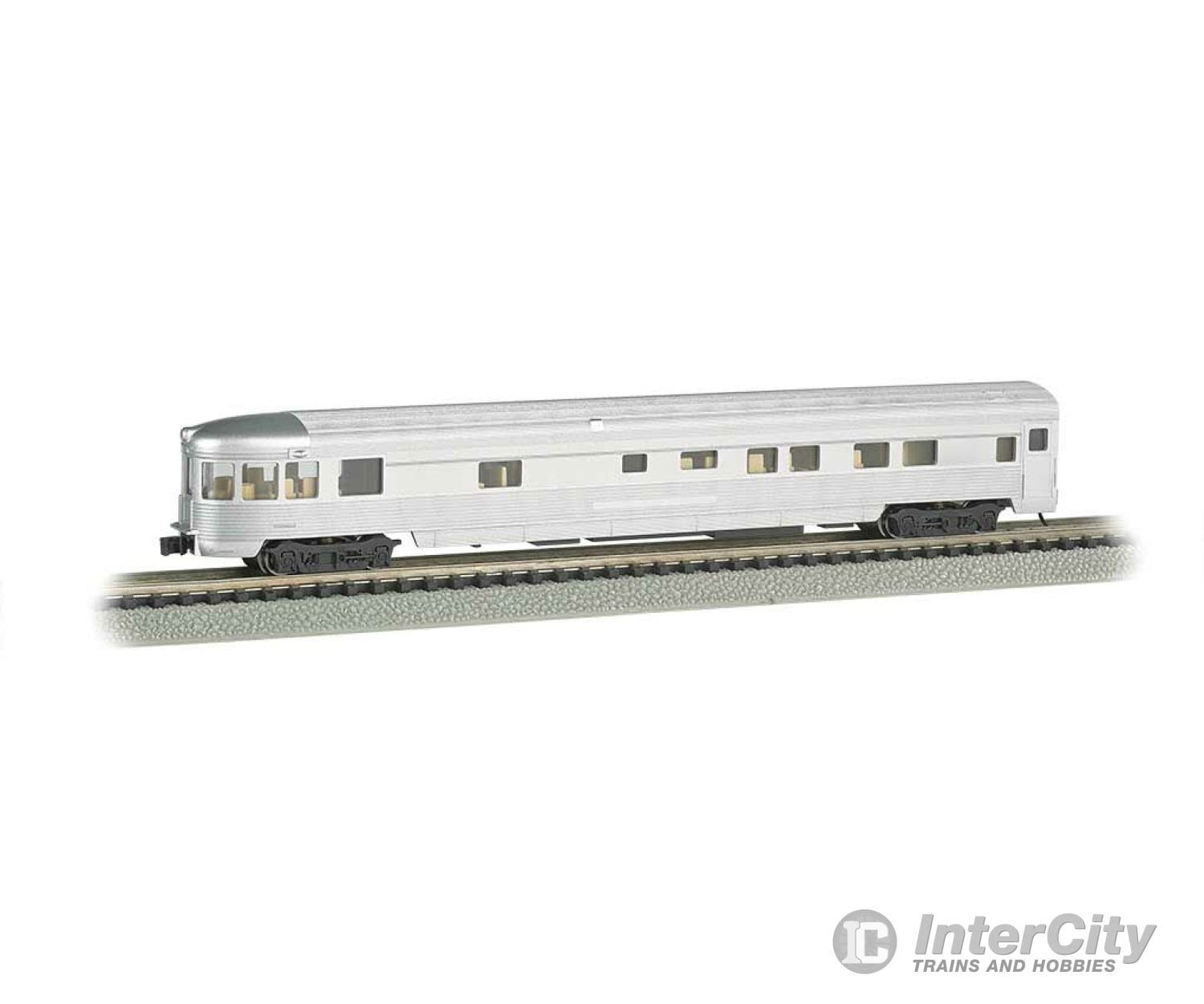 Bachmann 14554 85 Fluted-Side Observation W/Lights - Ready To Run -- Painted Unlettered (Silver)