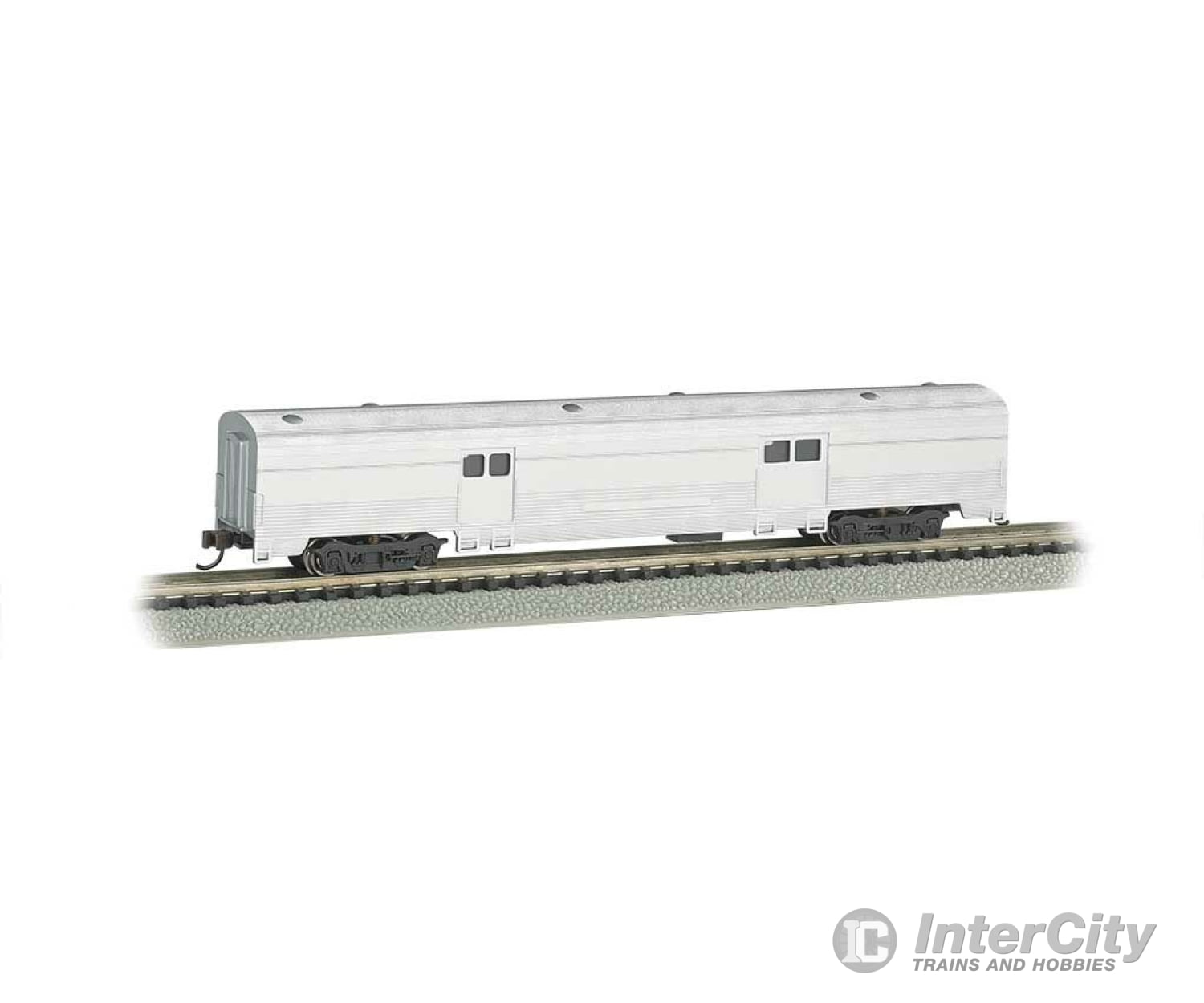 Bachmann 14654 72 Fluted-Side Baggage Car - Ready To Run -- Painted Unlettered (Silver) Passenger