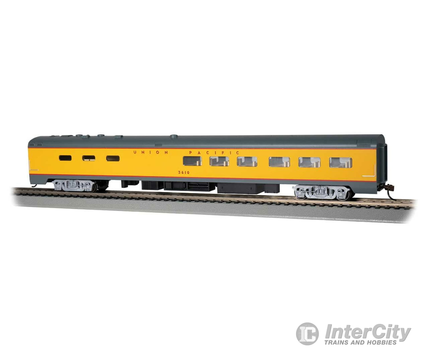 Bachmann 14802 85 Smooth-Side Diner - Ready To Run -- Union Pacific #3610 (Armour Yellow Gray Red)