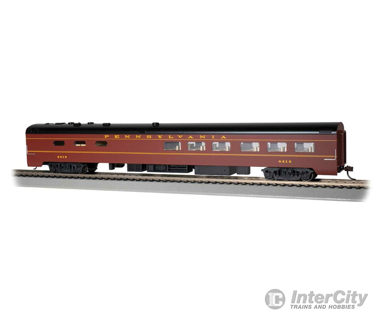 Bachmann 14805 85 Smooth-Side Diner - Ready To Run -- Pennsylvania Railroad 4414 (Tuscan Black)