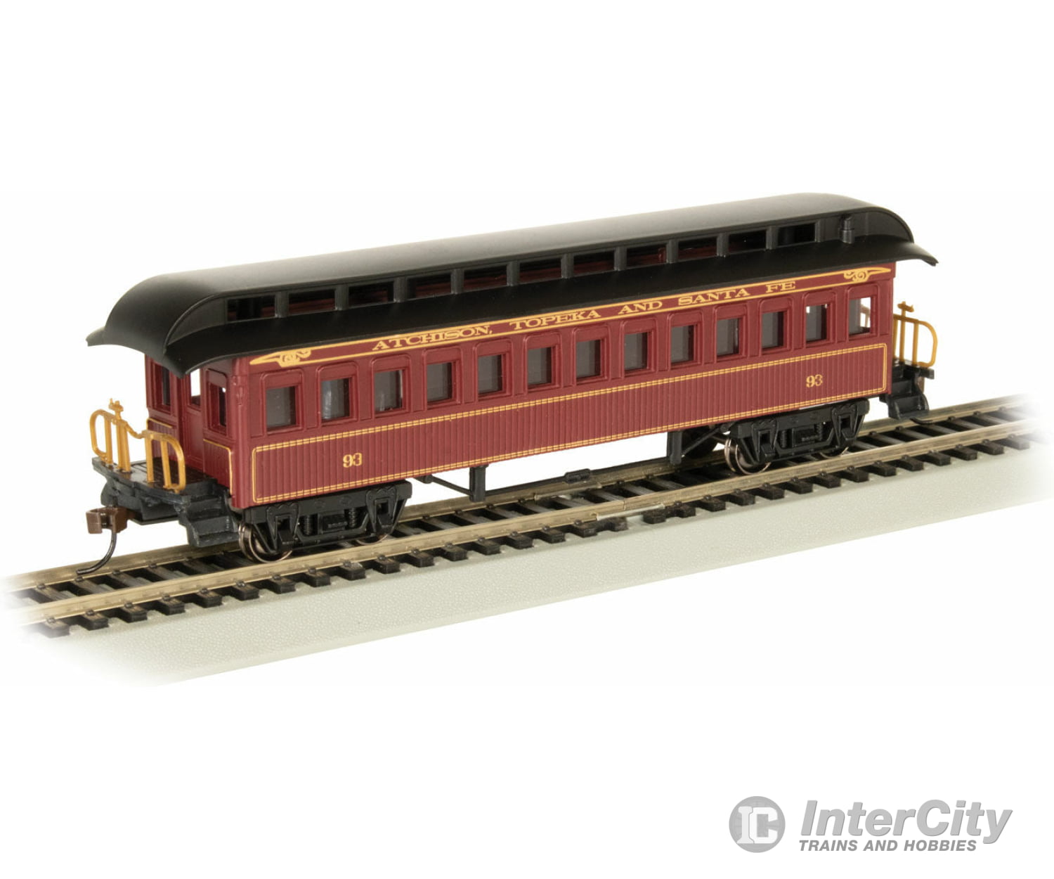 Bachmann 15104 Old-Time Wood Coach With Round-End Clerestory Roof - Ready To Run -- Atchison Topeka