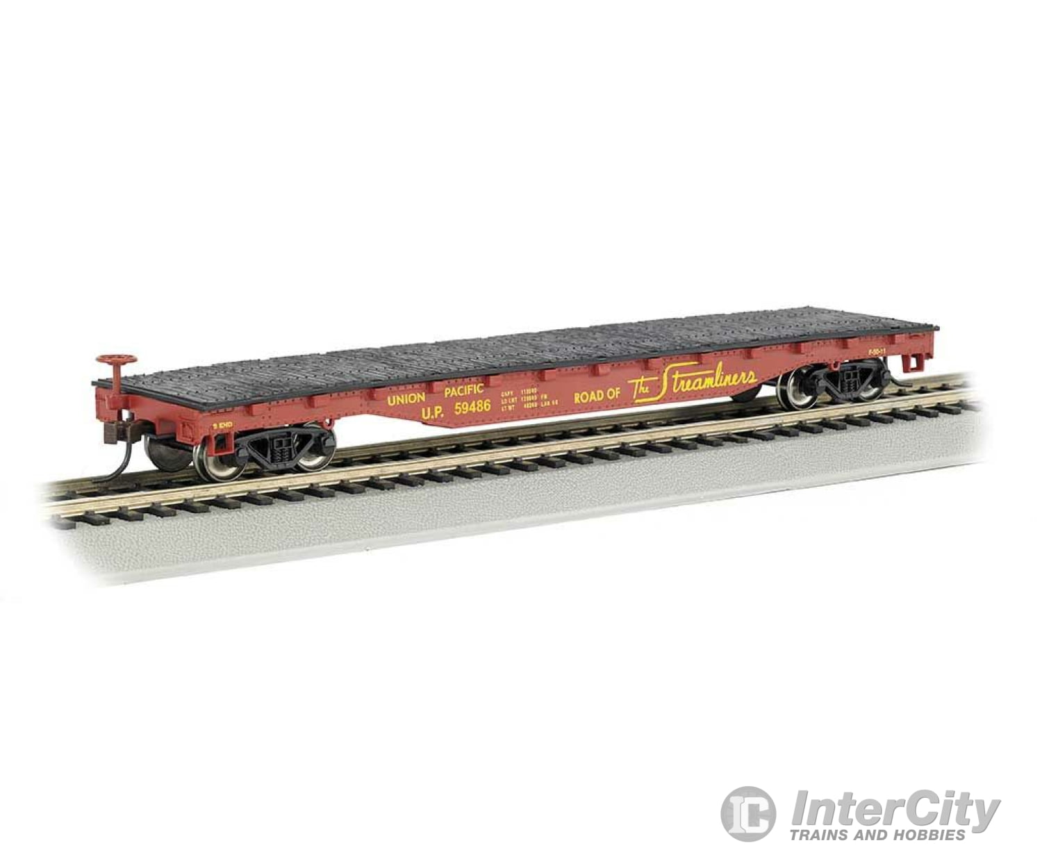 Bachmann 17303 52 Flatcar - Ready To Run Silver Series(R) -- Union Pacific #59486 (Boxcar Red