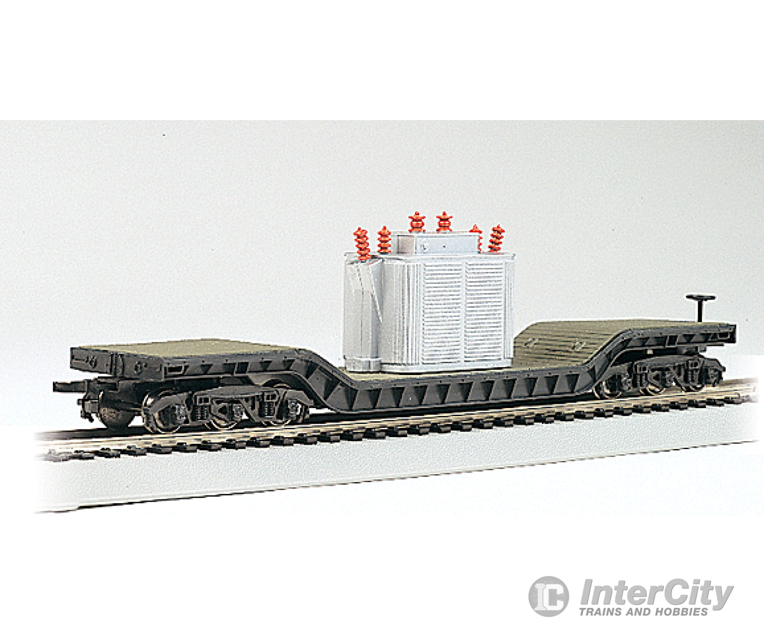 Bachmann 18348 52 Depressed Center Flat Car -- With Transformer Load Freight Cars