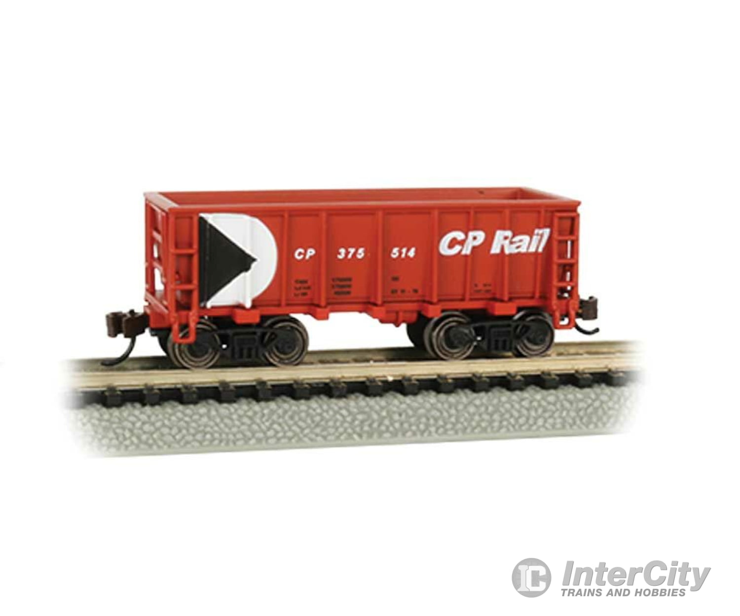 Bachmann 18652 Ore Car - Flat-Bottom Ready To Run -- Canadian Pacific #314414 (Red Black White;