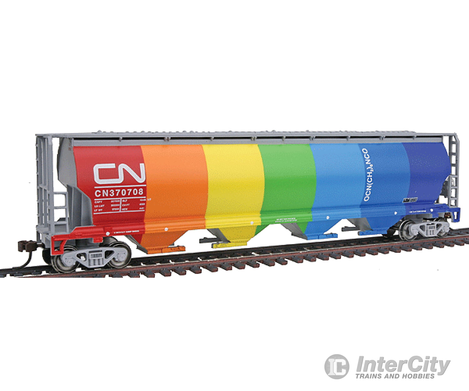 Bachmann 19133 Canadian Cylindrical 4-Bay Grain Hopper - Ready To Run Silver Series(R) -- National