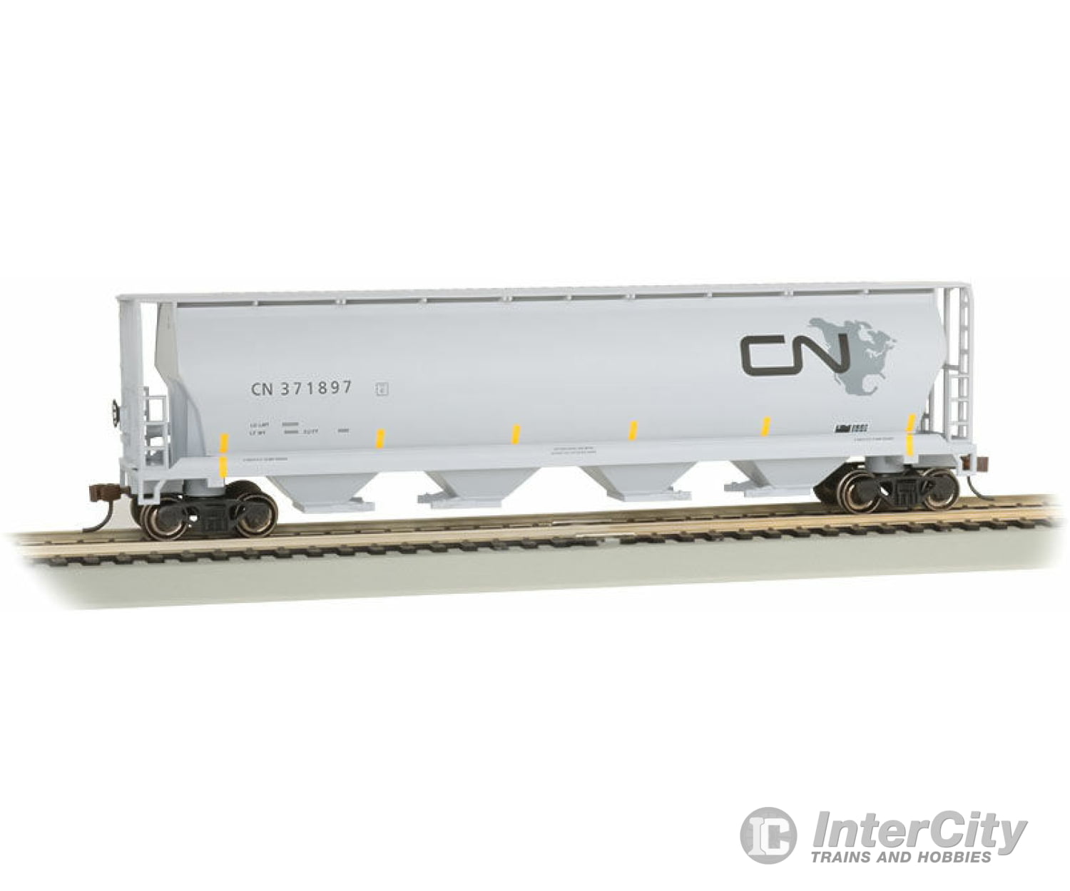 Bachmann 19145 Canadian Cylindrical 4-Bay Grain Hopper - Ready To Run Silver Series(R) -- National