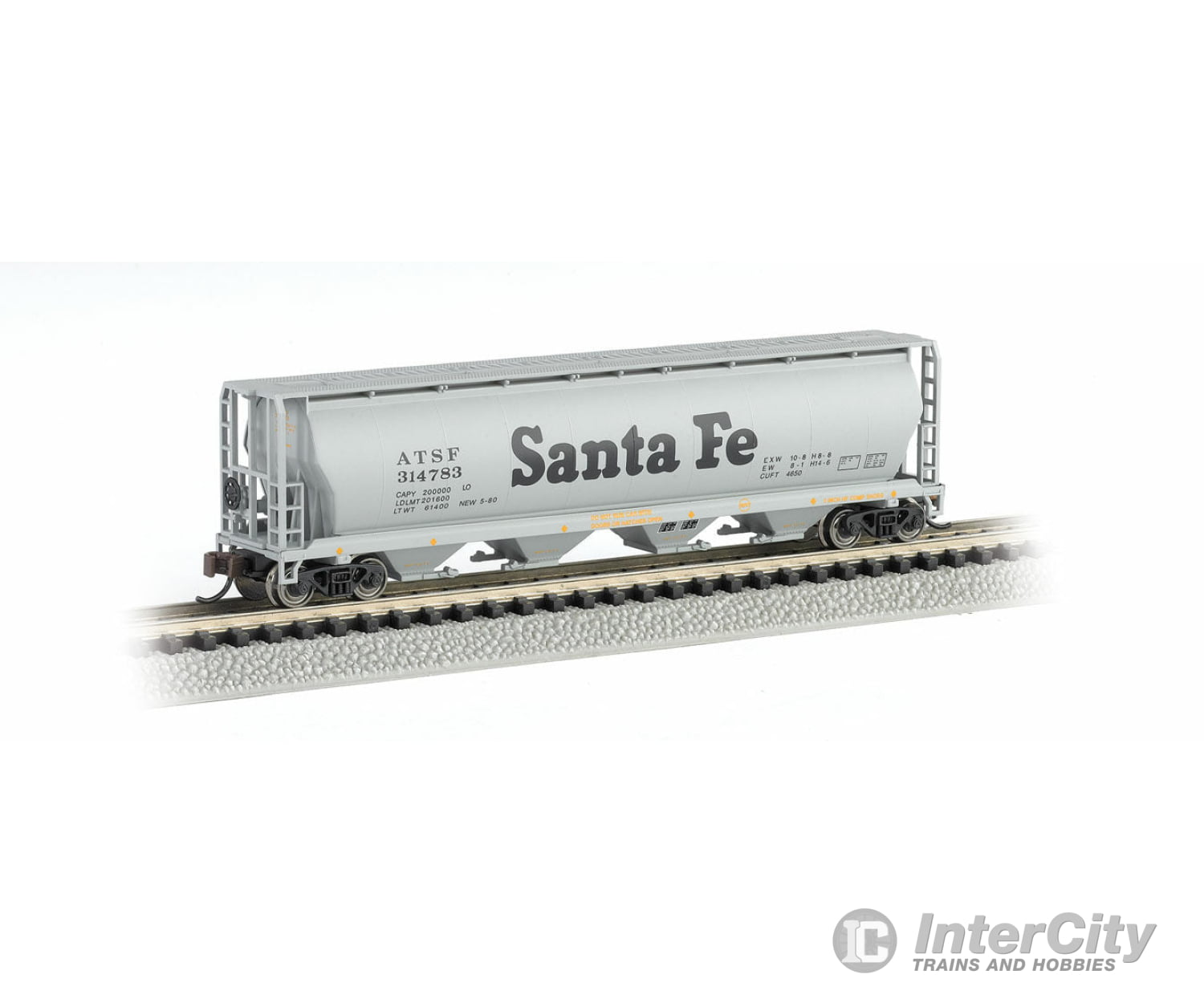 Bachmann 19152 Canadian Cylindrical 4-Bay Grain Hopper - Ready To Run Silver Series(R) -- Atchison