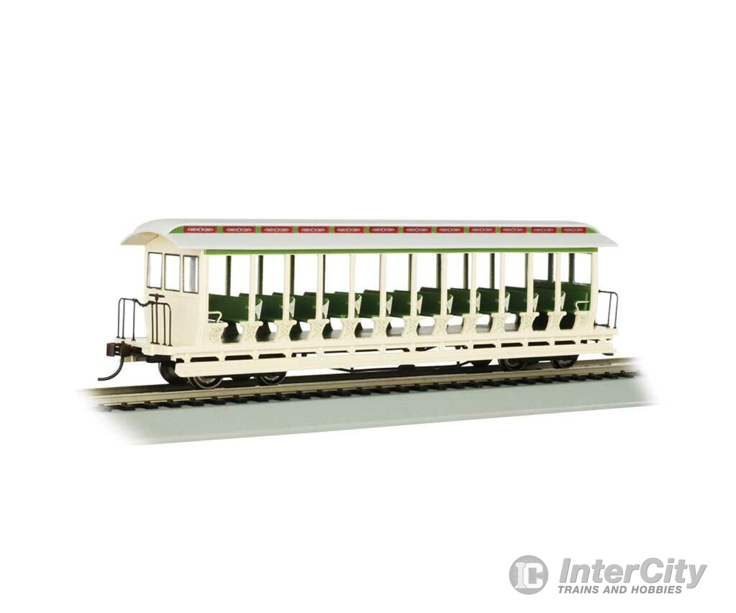 Bachmann 19344 Jackson Sharp Open-Sided Excursion Car - Ready To Run Silver Series(R) -- Amusement