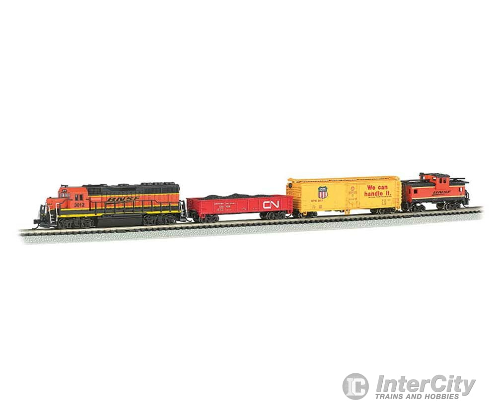 Bachmann 24132 Roaring Rails Diesel Train Set - Sound And Dcc -- Bnsf Railway Gp40 3 Cars; E-Z Track