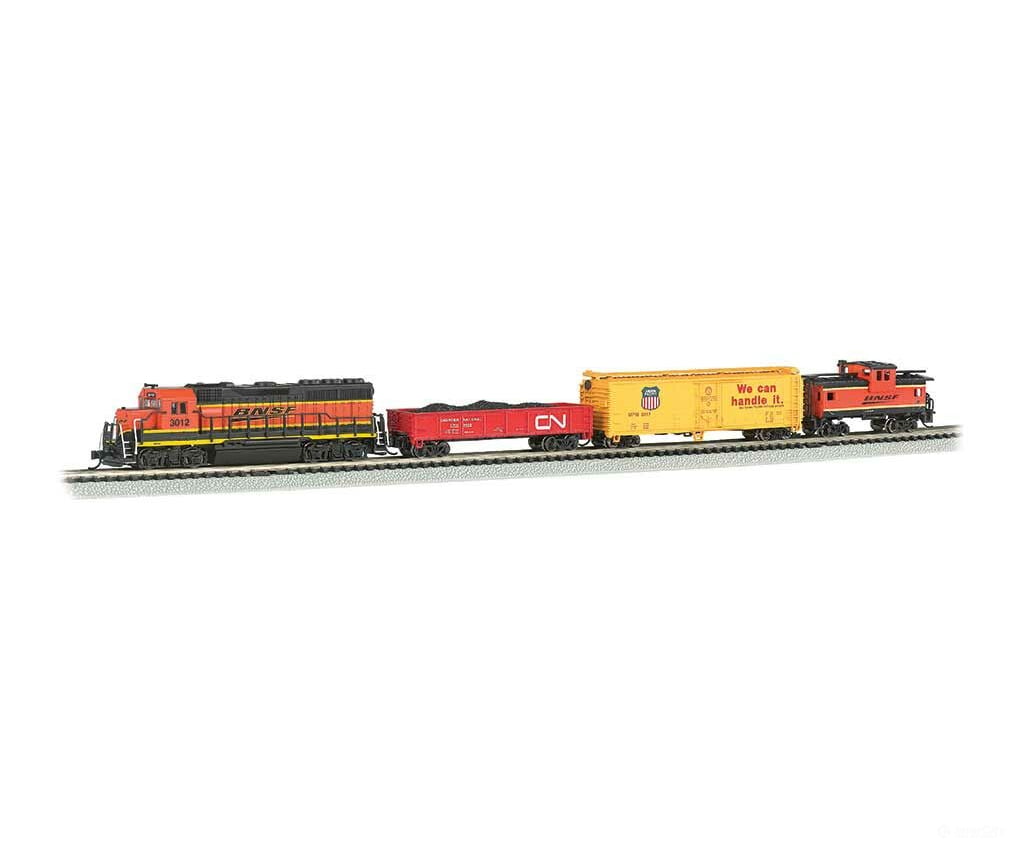 Bachmann 24132 Roaring Rails Diesel Train Set - Sound And Dcc -- Bnsf Railway Gp40 3 Cars; E-Z Track