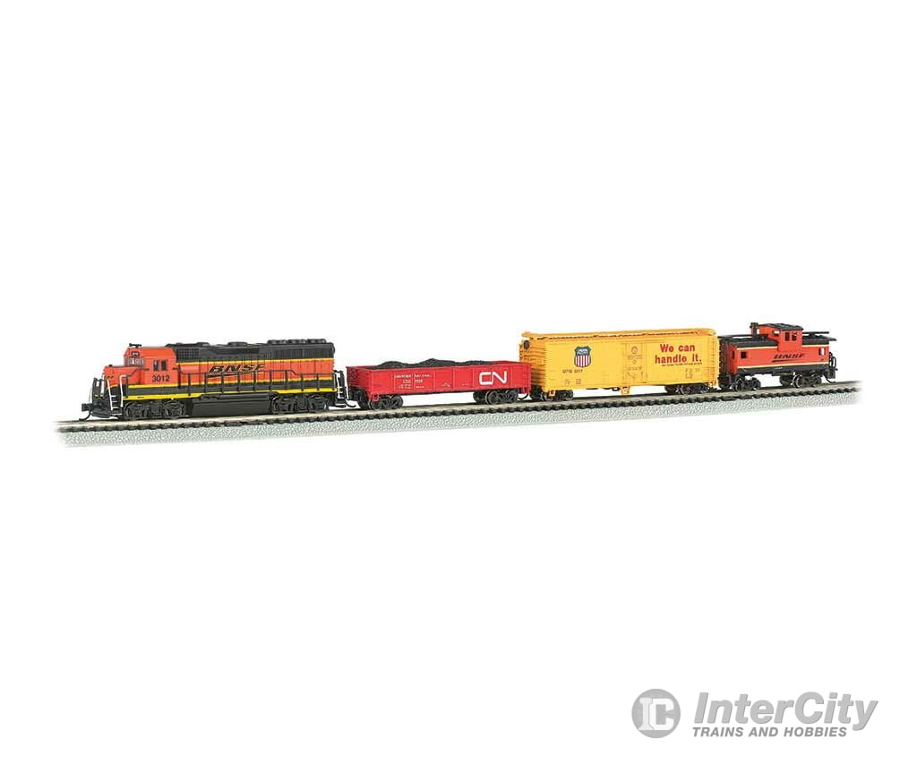 Bachmann 24132 Roaring Rails Diesel Train Set - Sound And Dcc -- Bnsf Railway Gp40 3 Cars; E-Z Track