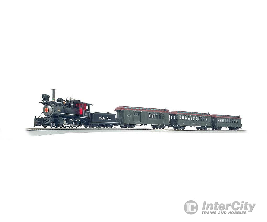 Bachmann 25024 White Pass & Yukon -- 2-6-0 Loco Wood Combine Coach; 56 X 38 Track Oval Power Pack