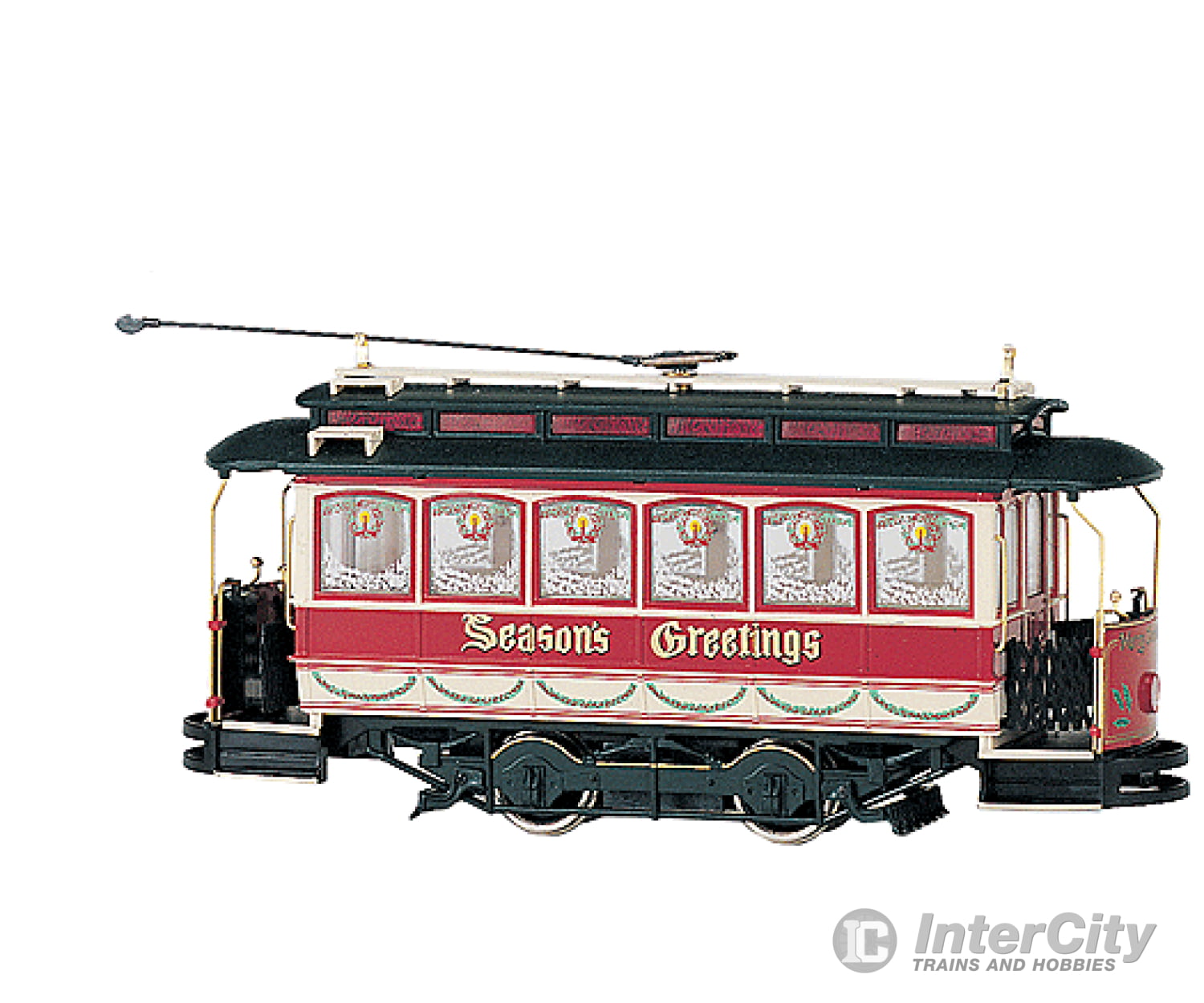 Bachmann 25127 Closed Streetcar - Standard Dc Spectrum(R) -- Christmas (Seasons Greetings)