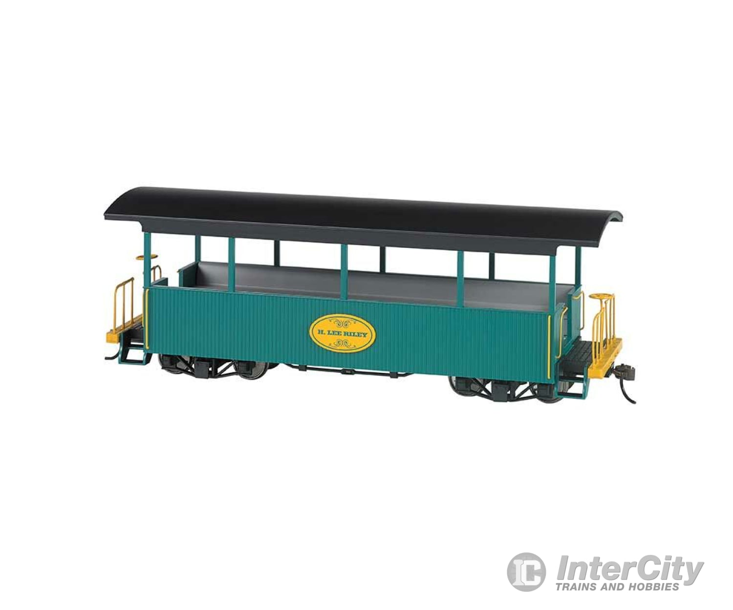 Bachmann 26005 Wood Excursion Car - Ready To Run -- H. Lee Riley (Green Black Roof) Passenger Cars