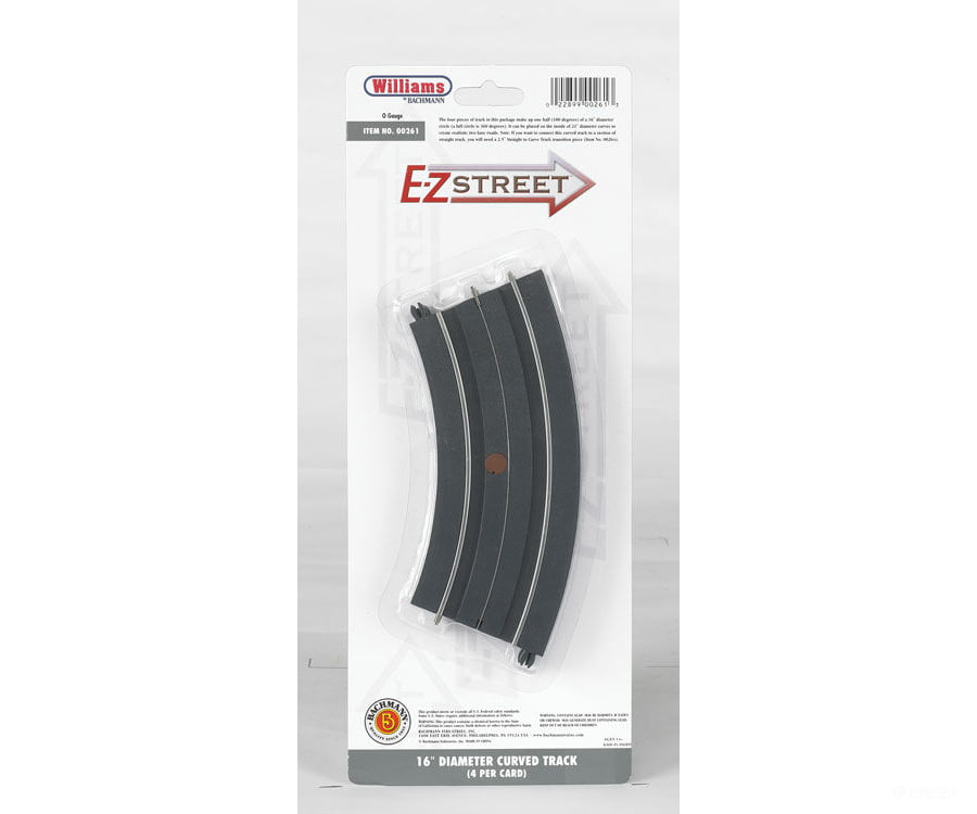 Bachmann 261 E-Z Street Track For Operating Vehicles & Trolleys -- D-16 Curve Pkg(4) Cars Trucks
