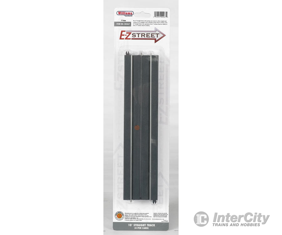 Bachmann 267 E-Z Street Track For Operating Vehicles & Trolleys -- 10 25.4Cm Straight Pkg(4) Cars