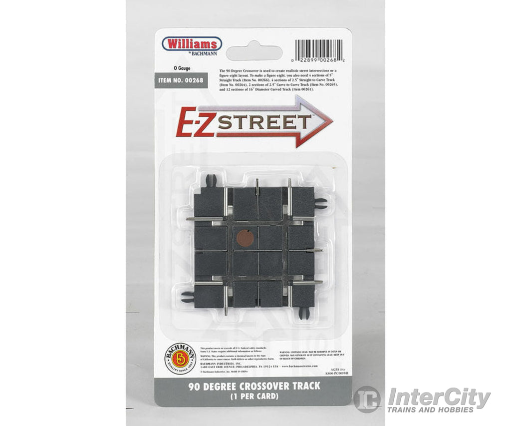 Bachmann 268 E-Z Street Track For Operating Vehicles & Trolleys -- 90-Degree Crossing Pkg(4) Cars