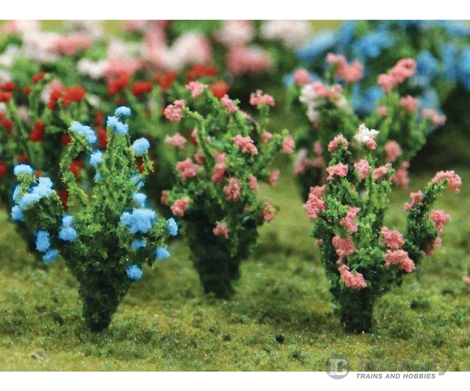 Bachmann 32512 Flowering Bushes -- Pink Blue 1 Tall Pkg(8) Other Scenery