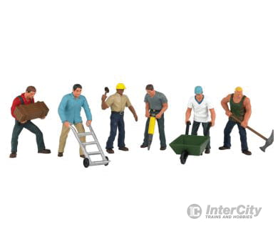 Bachmann 33155 Construction Workers - Scenescapes(Tm) -- Pkg(6) Figures
