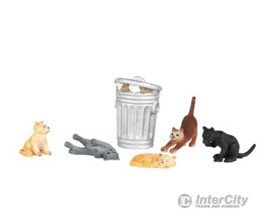 Bachmann 33157 Cats W/Garbage Can - Scenescapes(Tm) -- Pkg(6) Figures