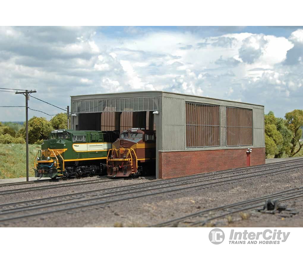 Bachmann 35116 Double-Stall Engine House (Shed) - Scene Scapes(R) -- 13 X 6 4-1/4 33 15.2 10.8Cm