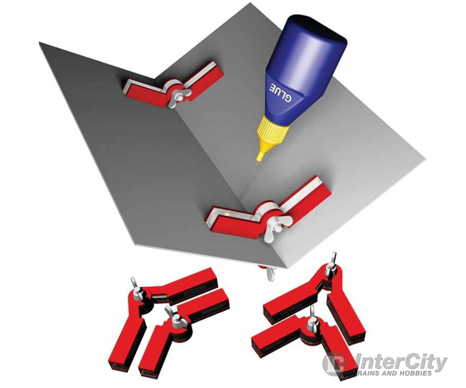 Bachmann 39011 Magnetic Adjustable Angle Hold-And-Glue Set -- 2 Adjustable-Angle Clamps (Glue Not