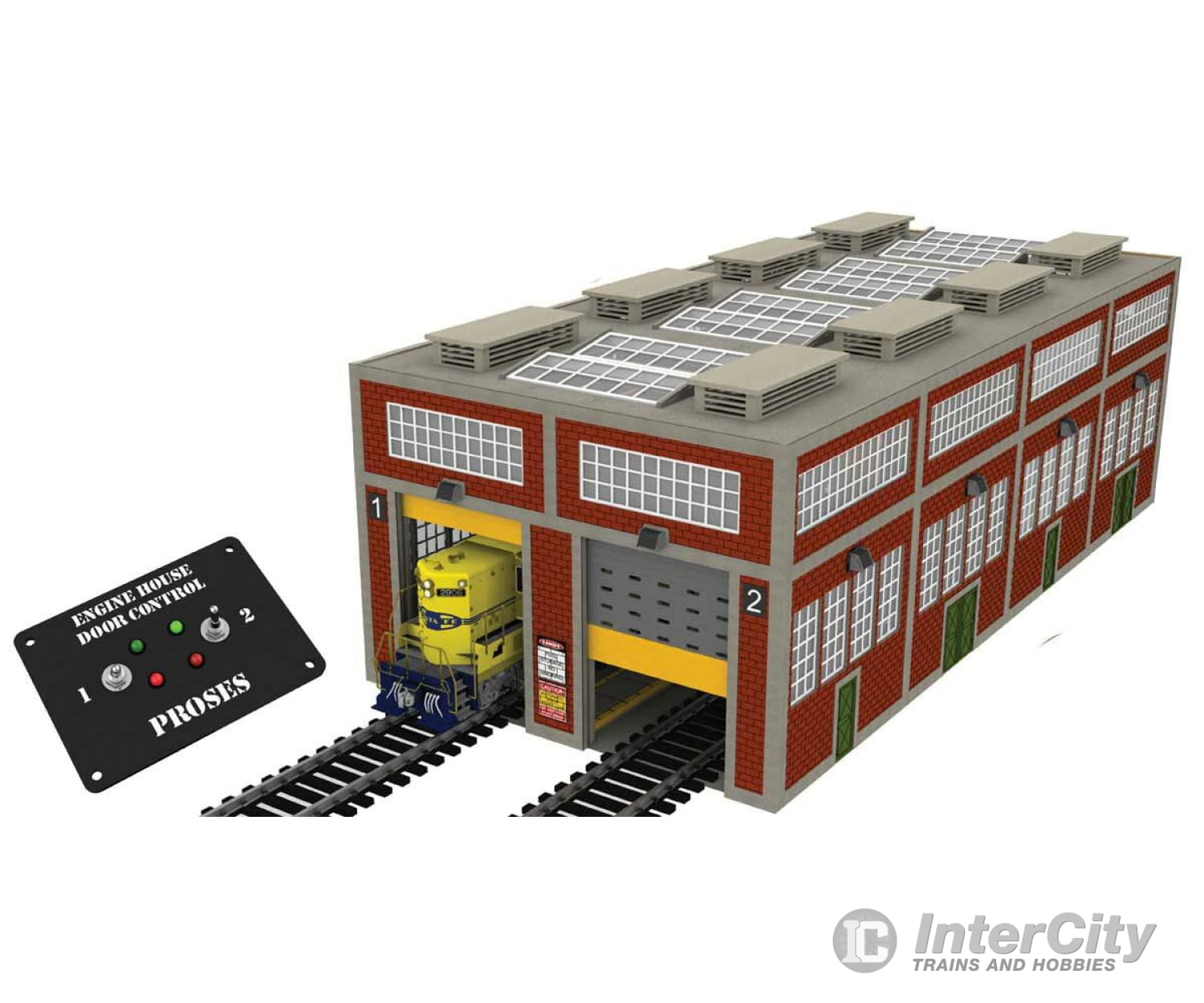 Bachmann 39114 2-Stall Modern Enginehouse With Motorized Doors Structures