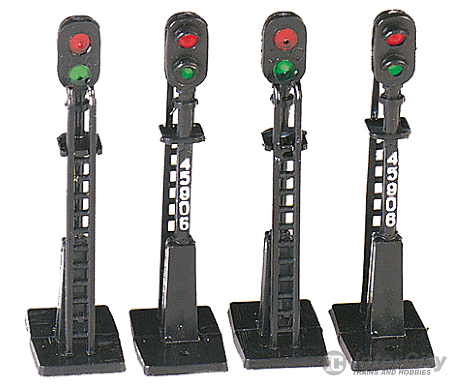 Bachmann 42101 Non-Operating Block Signal -- Black Pkg(4) Signals & Catenary