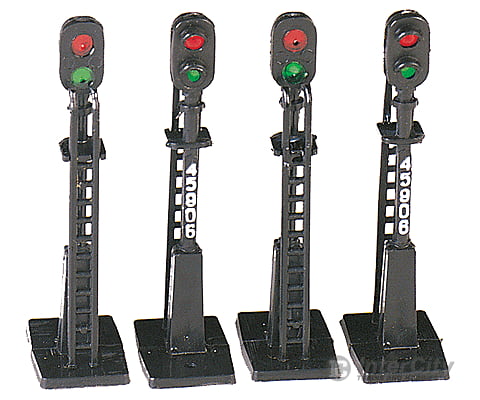 Bachmann 42101 Non-Operating Block Signal -- Black Pkg(4) Signals & Catenary