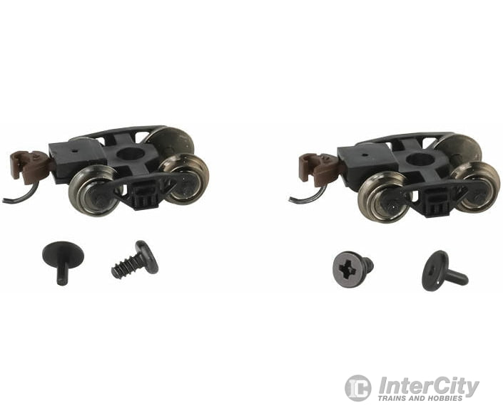 Bachmann 42537 Roller-Bearing Freight Trucks With Wheels And E-Z Mate(R) Knuckle Couplers -- 1 Pair