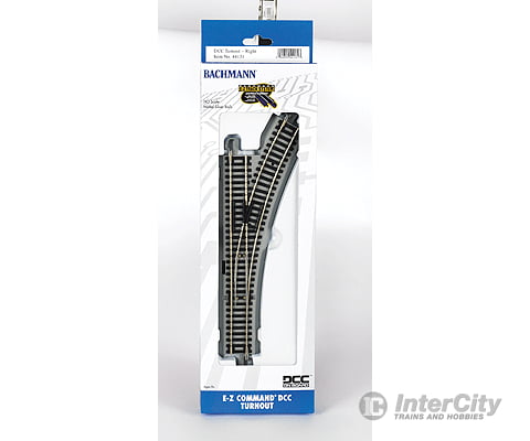 Bachmann 44131 Decoder-Equipped Nickel Silver E-Z Track(R) Turnout -- Right-Hand Track & Turnouts