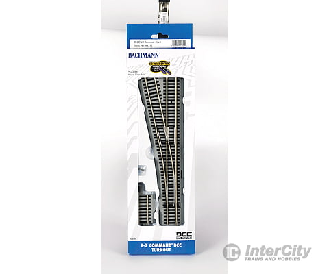 Bachmann 44132 Decoder-Equipped Nickel Silver Turnout - E-Z Track(R) -- #5 Left Hand Track &