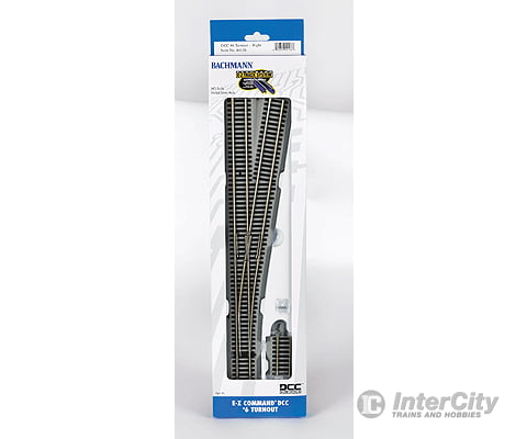 Bachmann 44136 Decoder-Equipped Nickel-Silver Turnout - E-Z Track(R) -- #6 Right Hand Track &