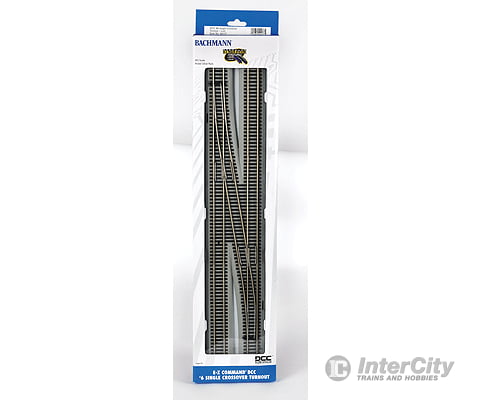 Bachmann 44137 Decoder-Equipped Nickel-Silver Turnout - E-Z Track(R) -- Single-Crossover #6 Left