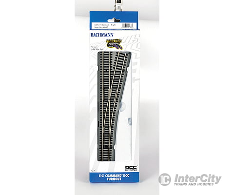 Bachmann 44140 Decoder-Equipped Nickel Silver E-Z Track(R) Turnouts -- #4 Right Hand Track &