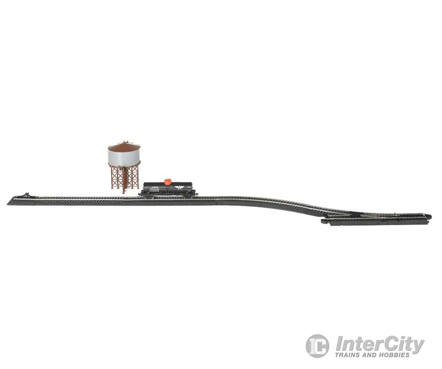 Bachmann 44332 Water Fill Siding Set - Steel Rail And Black Roadbed E-Z Track(R) -- Includes Turnout