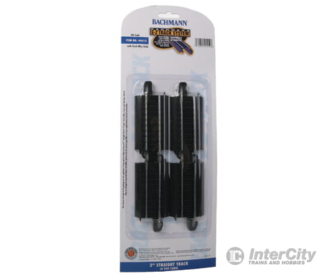 Bachmann 44412 Straight Track W/Steel Rail & Black Roadbed - E-Z Track(R) -- 3 Pkg(4) Turnouts