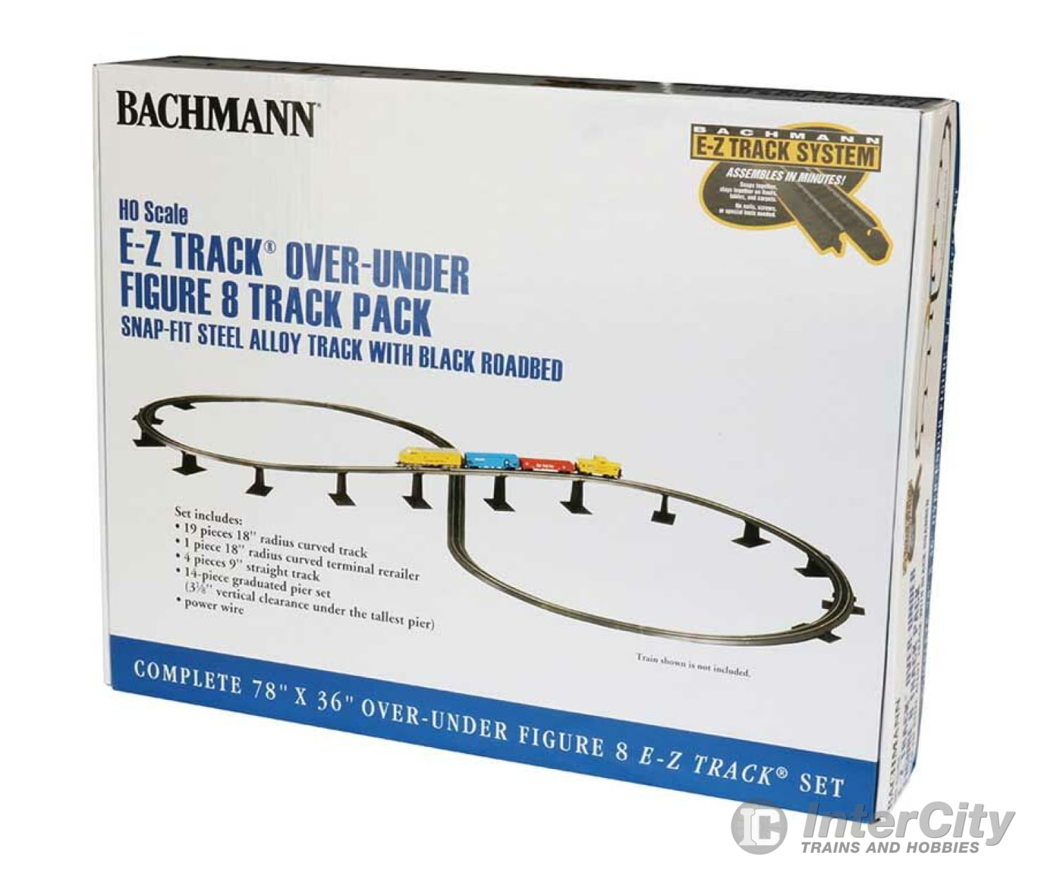 Bachmann 44475 Over And Under Figure 8 Track Pack With Pier Set - Steel Alloy E-Z Track(R) -- Set-Up