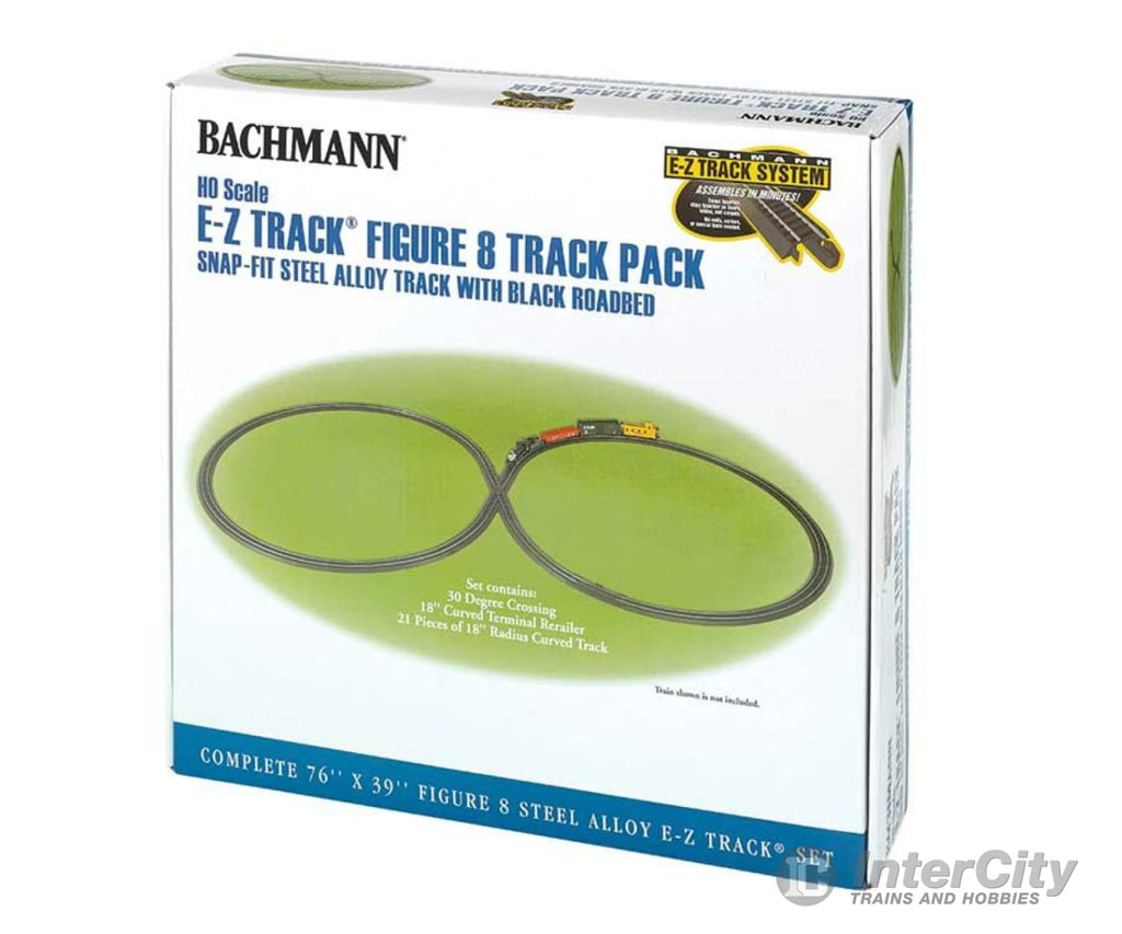 Bachmann 44487 Figure-8 Track Pack - E-Z Track(R) -- With Steel Rail & Black Roadbed Turnouts