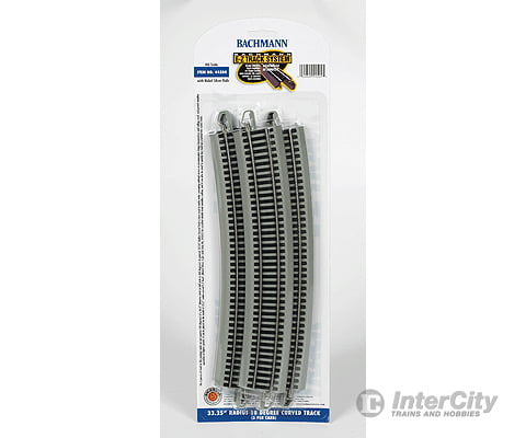 Bachmann 44504 Curved Track W/ Nickel Silver Rail & Gray Roadbed - E-Z Track(R) -- 33-1/4 Radius