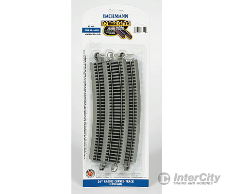 Bachmann 44519 Curved Track W/ Nickel Silver Rail & Gray Roadbed - E-Z Track(R) -- 26 Radius Pkg(5)