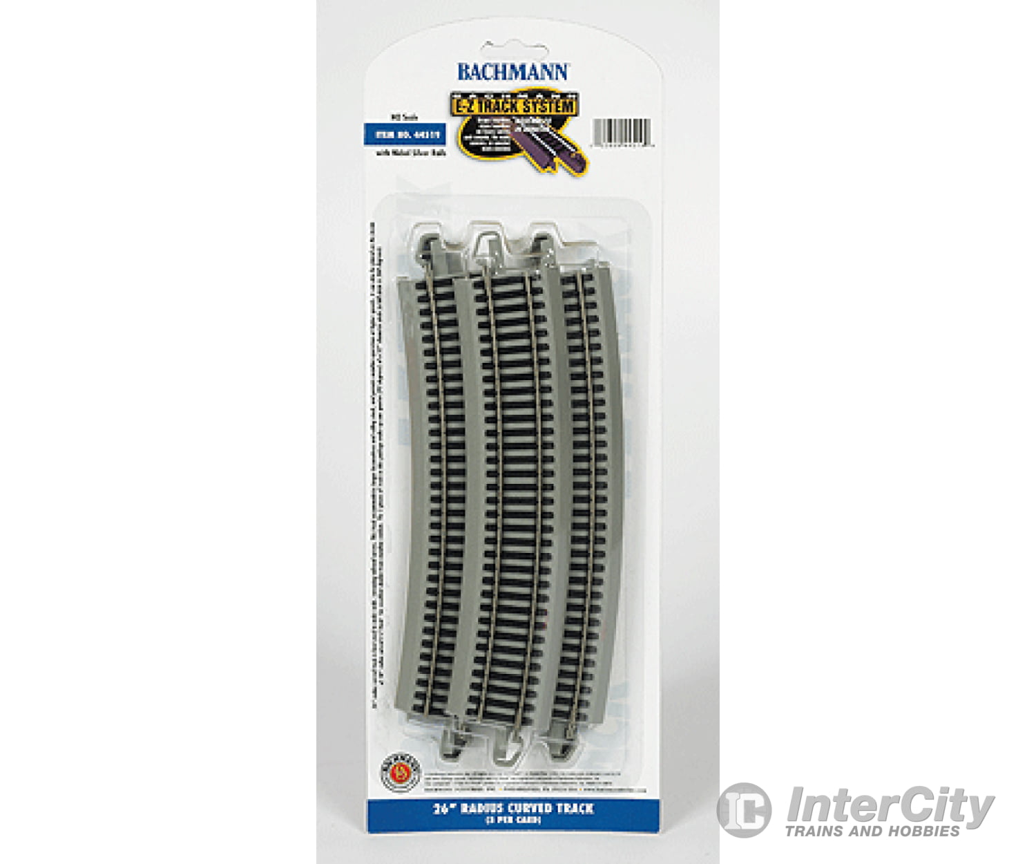 Bachmann 44519 Curved Track W/ Nickel Silver Rail & Gray Roadbed - E-Z Track(R) -- 26 Radius Pkg(5)